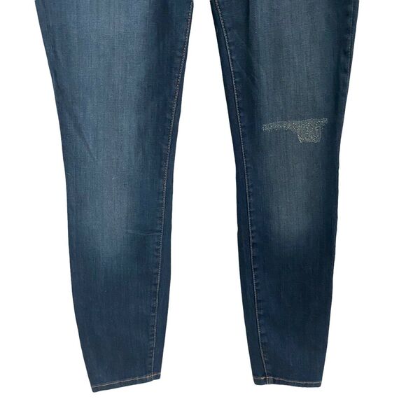 Current/Elliott 27 Stiletto Jeans Typhoon Destroy Blue Denim Stretch - Picture 4 of 7
